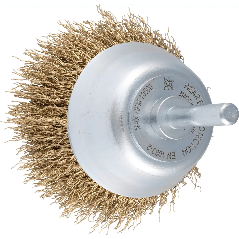 Produktfoto 1 von PFERD TOOLS Topfbürste ungezopft TBU Ø50 mm Schaft-Ø6 mm vermessinter Stahl-Litzen-Draht-Ø0,25 mm, 10 Stk.