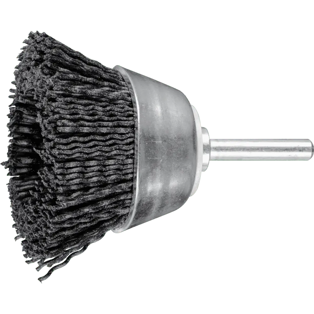 Produktfoto 1 von PFERD TOOLS Topfbürste ungezopft TBU Ø 50mm Schaft-Ø 6 mm Keramik-Filament-Ø 1,10mm Korn 120, 10 Stk.