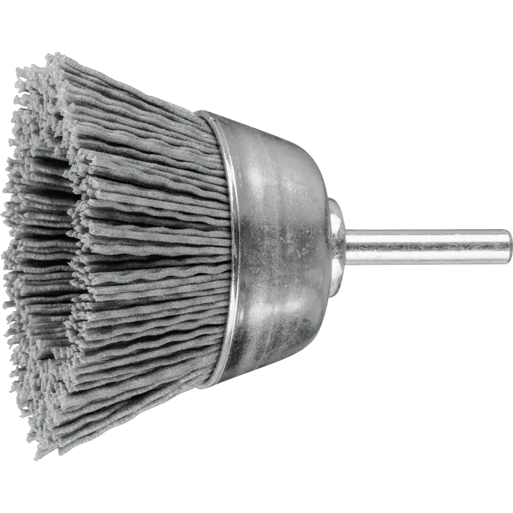 Produktfoto 1 von PFERD TOOLS Topfbürste ungezopft TBU Ø60mm Schaft-Ø6 mm SiC-Filament-Ø0,90 Korn 180, 10 Stk.