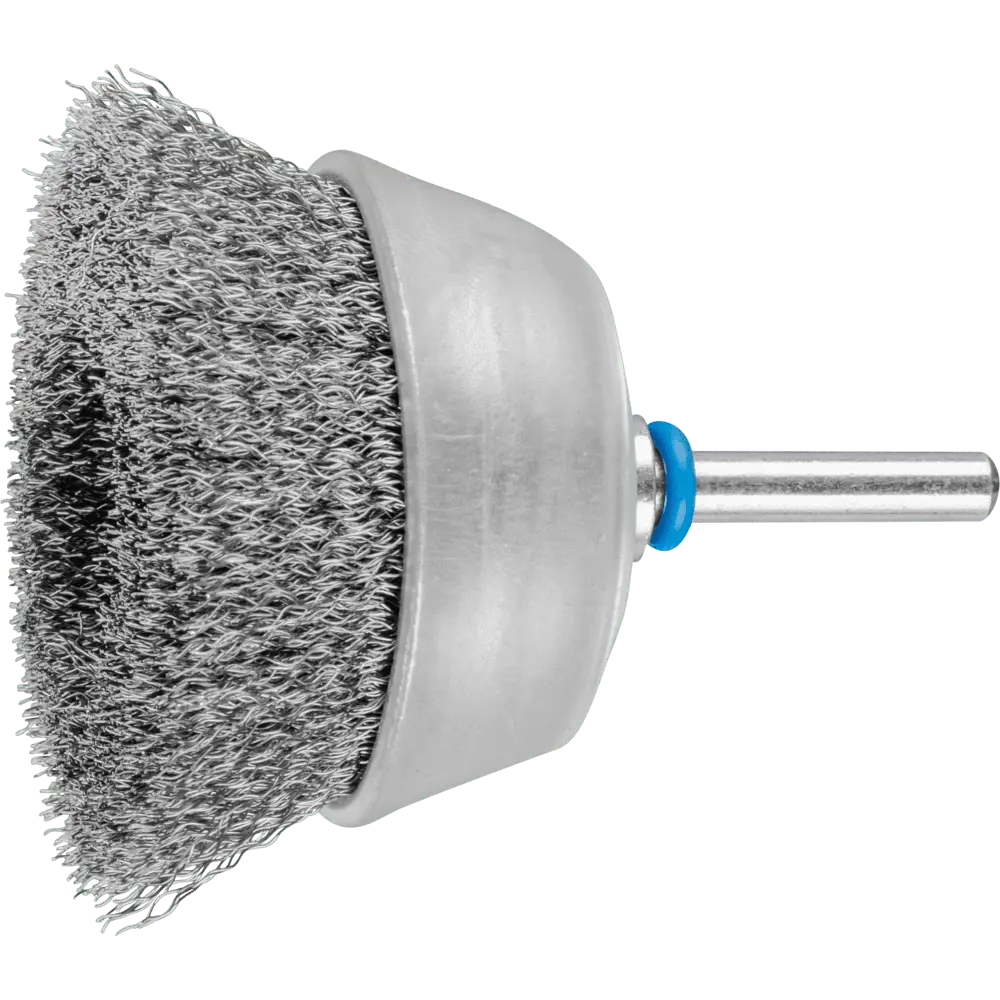 Produktfoto 1 von PFERD TOOLS Topfbürste ungezopft TBU Ø70mm Schaft-Ø6 mm Edelstahl-Draht-Ø0,20, 10 Stk.