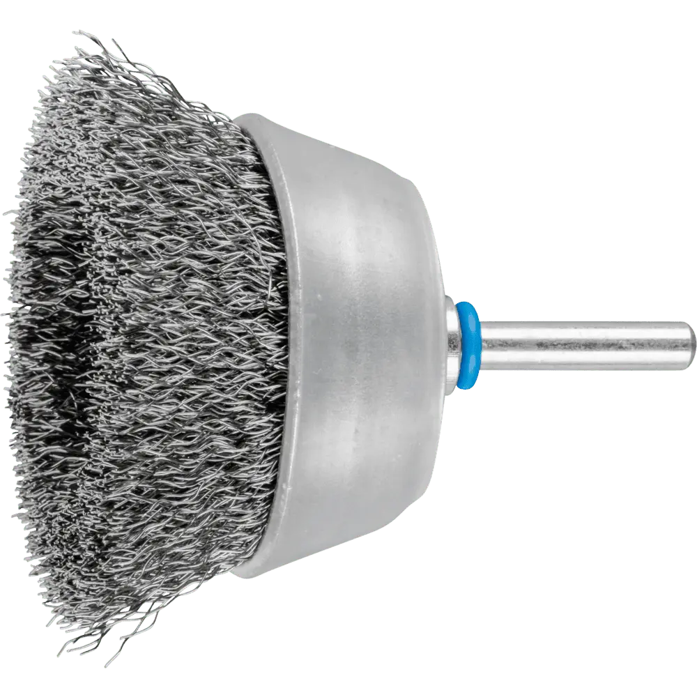Produktfoto 1 von PFERD TOOLS Topfbürste ungezopft TBU Ø70mm Schaft-Ø6 mm Edelstahl-Draht-Ø0,30, 10 Stk.