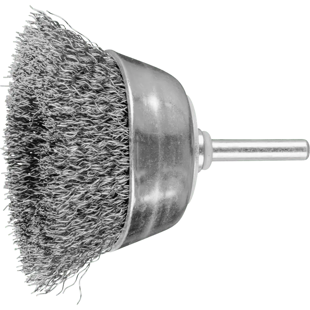 Produktfoto 1 von PFERD TOOLS Topfbürste ungezopft TBU Ø70mm Schaft-Ø6 mm Stahl-Draht-Ø0,30, 10 Stk.