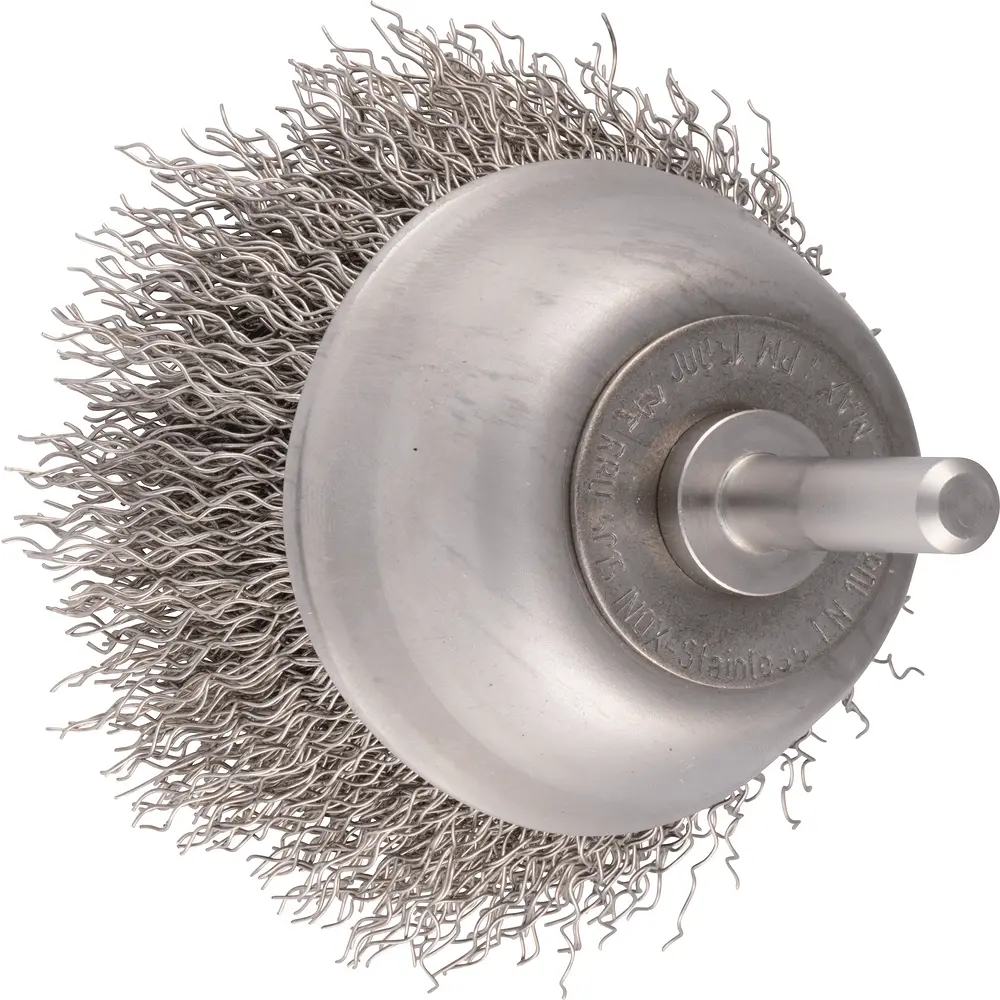 Produktfoto 1 von PFERD TOOLS INOX-TOTAL Topfbürste ungezopft RBUIT Ø50 mm Schaft-Ø6 mm Edelstahl-Draht-Ø0,30 mm, 10 Stk.