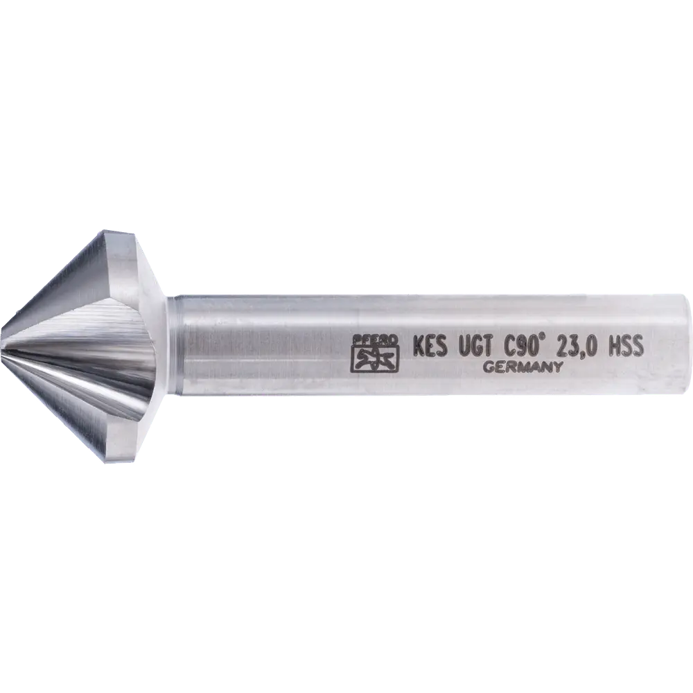 Produktfoto 1 von PFERD TOOLS HSS Kegel-und Entgratsenker UGT 90° Ø 23 mm Schaft-Ø 10 mm DIN 335 C mit Ungleichteilung