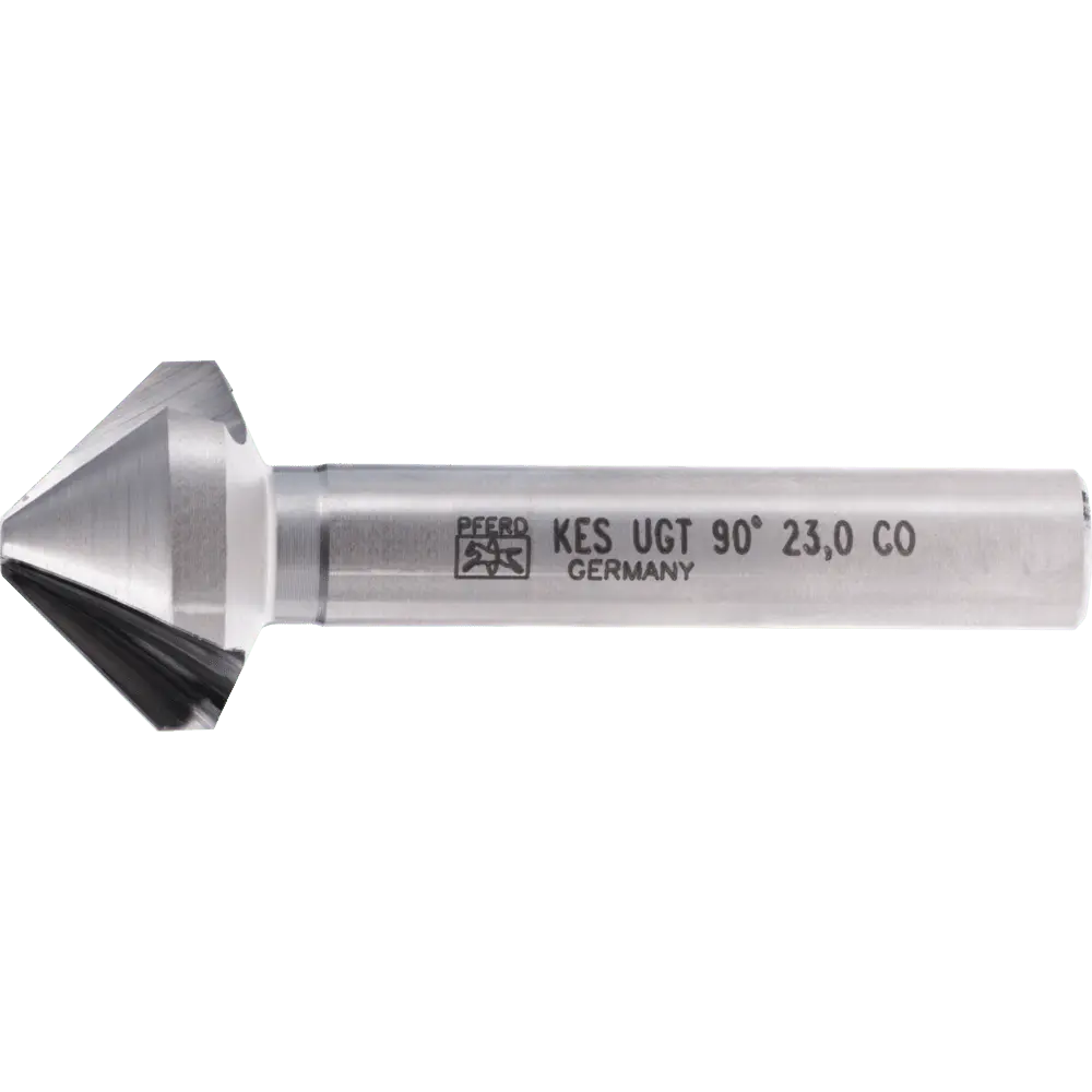 Produktfoto 1 von PFERD TOOLS HSSE Co5 Kegel-und Entgratsenker 90° Ø 23 mm Schaft-Ø 10 mm DIN 335 C mit Ungleichteilung
