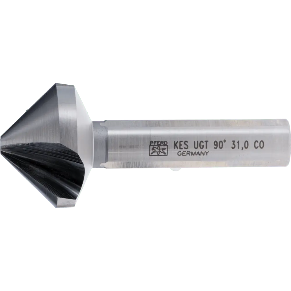 Produktfoto 1 von PFERD TOOLS HSSE Co5 Kegel-und Entgratsenker 90° Ø 31 mm Schaft-Ø 12 mm DIN 335 C mit Ungleichteilung