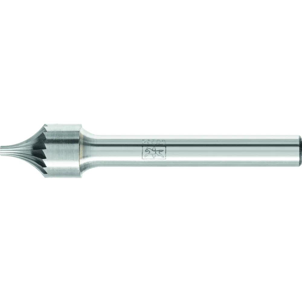 Produktfoto 1 von PFERD TOOLS Hartmetall Verrundungsfrässtift V Ø 10x15 mm Schaft-Ø 6 mm Z3 universal mittel