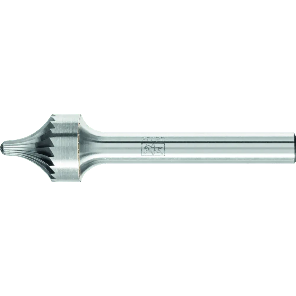 Produktfoto 1 von PFERD TOOLS Hartmetall Verrundungsfrässtift V Ø 13x15 mm Schaft-Ø 6 mm Z3 universal mittel