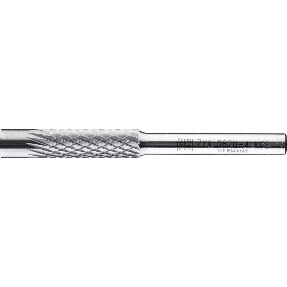 Produktfoto 1 von PFERD TOOLS Hartmetall Kopierfrässtift 7 mm Zylinder ZYA Ø08x30mm Schaft-Ø 6 mm Z4 universal mittel fein