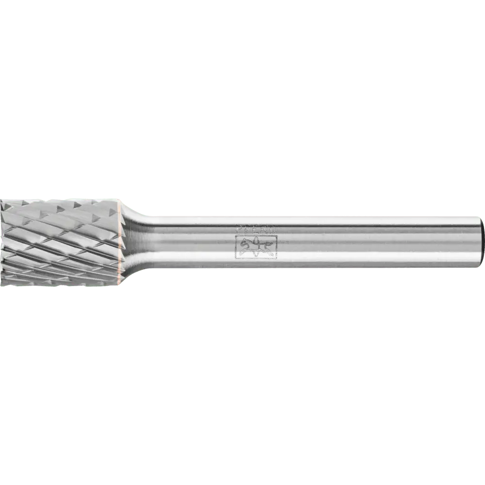 Produktfoto 1 von PFERD TOOLS Hartmetall Frässtift Zylinder ZYAS stirnverzahnt Ø 10x13mm Schaft-Ø 6mm Z3P universal mittel kreuzverzahnt
