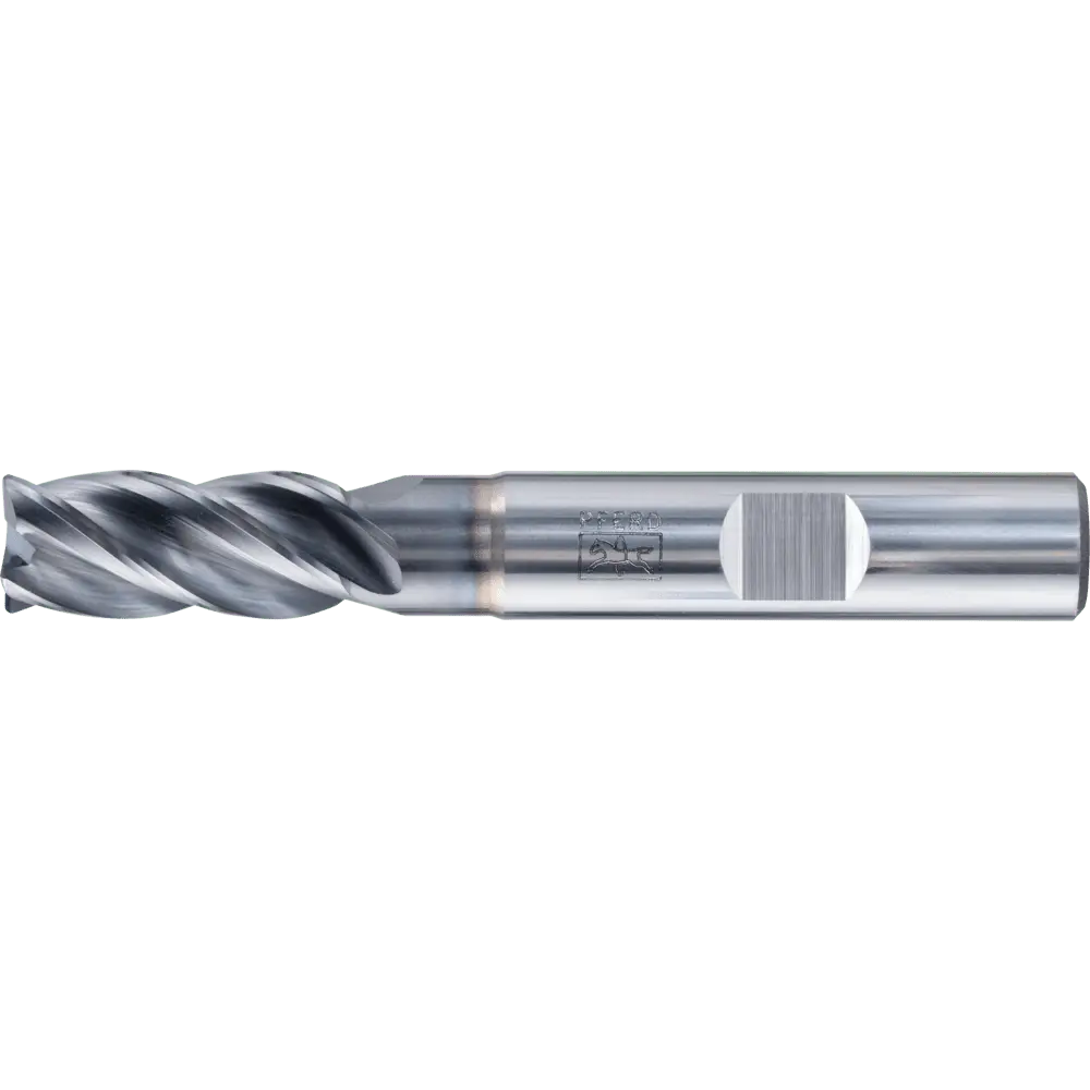 Produktfoto 1 von PFERD TOOLS VHM Eckfräser lang 4 Schneiden Ø 10 mm Radius 0,5 mm TiAlN Schaft HB Universal Line Schruppen Schlichten Nuten