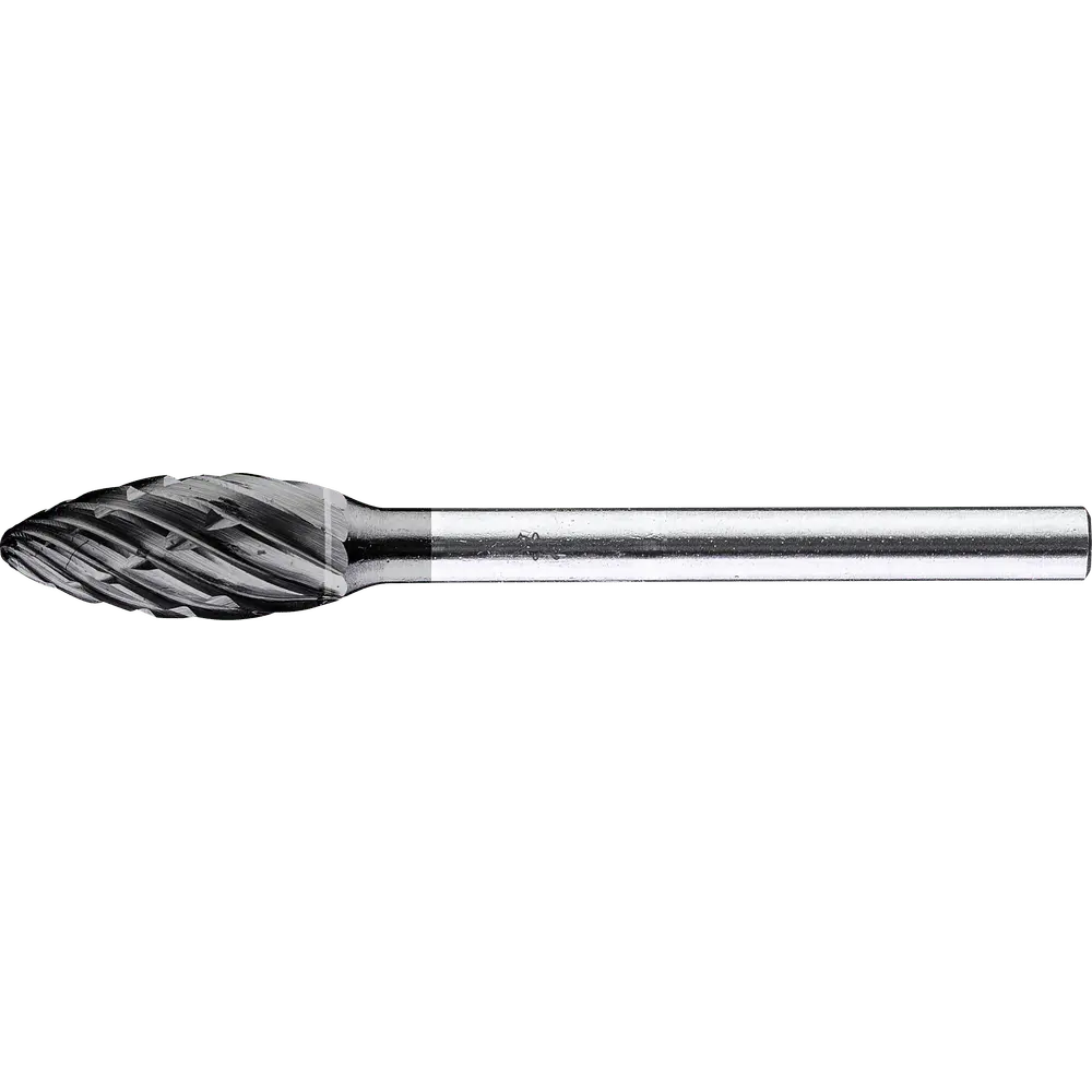 Produktfoto 1 von PFERD TOOLS Hartmetall Hochleistungsfrässtift ALLROUND Flamme B Ø 06x13mm Schaft-Ø 3mm HICOAT beschichtet für Stahl