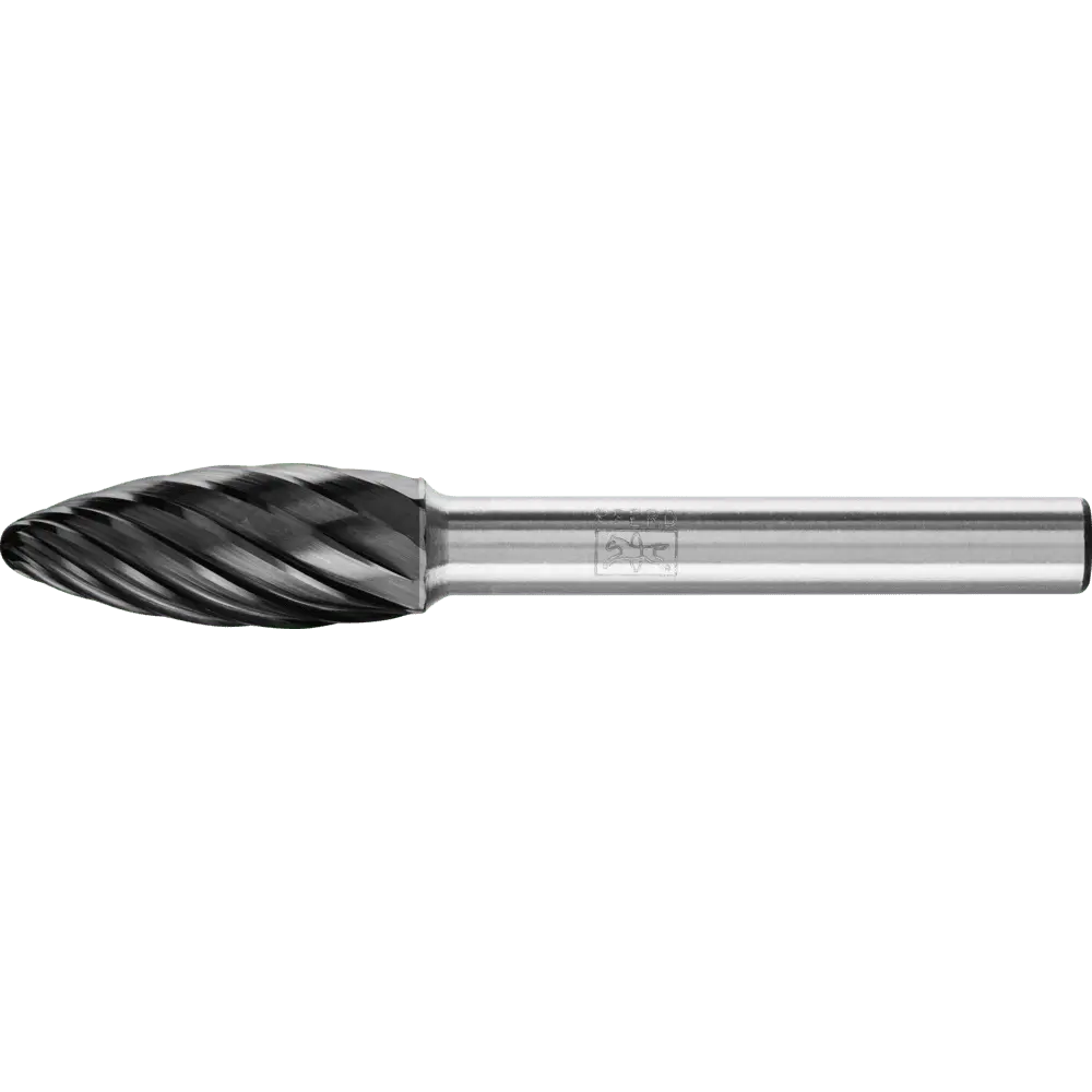 Produktfoto 1 von PFERD TOOLS Hartmetall Hochleistungsfrässtift INOX Flamme B Ø 10x25 mm Schaft-Ø 6 mm HICOAT für Edelstahl