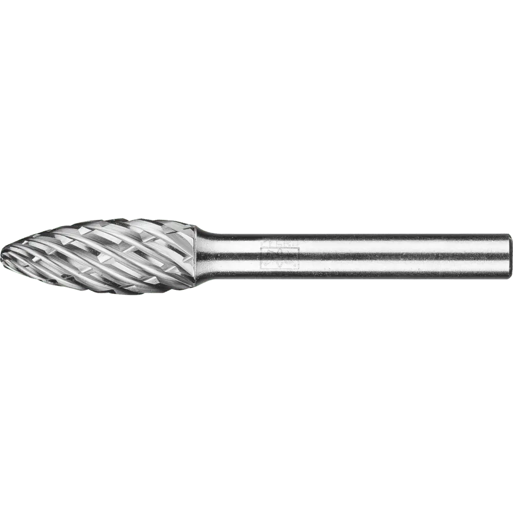 Produktfoto 1 von PFERD TOOLS Hartmetall Hochleistungsfrässtift STEEL Flamme B Ø 10x25 mm Schaft-Ø 6 mm für Stahl