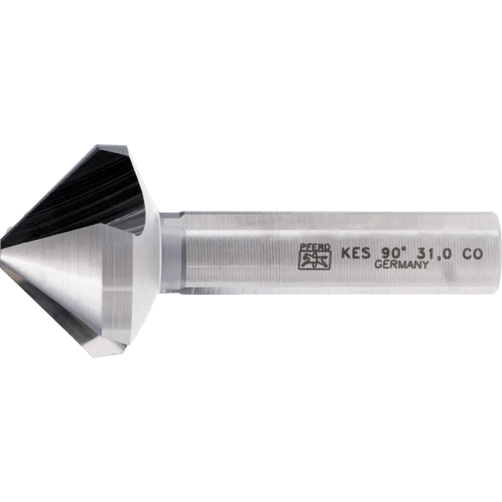 Produktfoto 1 von PFERD TOOLS HSSE Co5 Kegel-und Entgratsenker 90° Ø 31 mm Schaft-Ø 12 mm DIN 335 C 3-Flächenschaft
