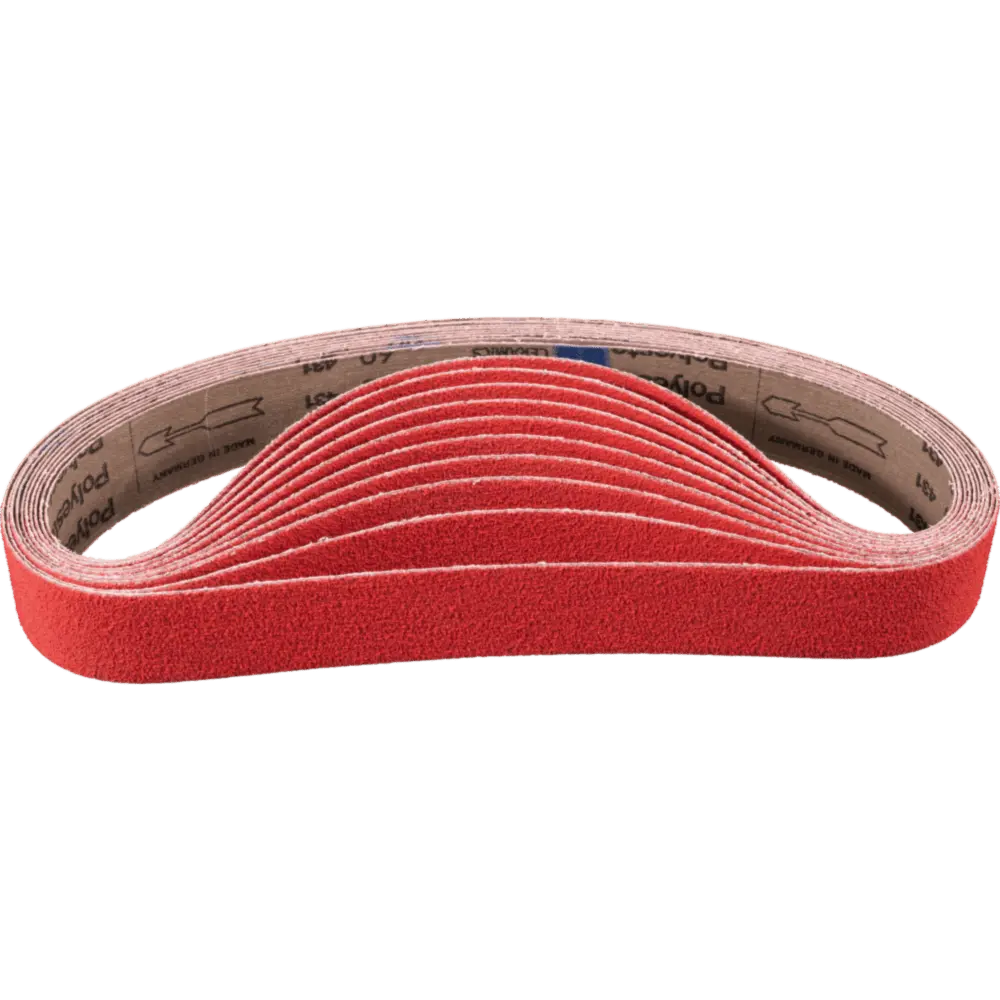 Produktfoto 1 von PFERD TOOLS Keramikkorn Schleifband BA 40x760 mm CO-COOL60 für Edelstahl-Schliff mit Rohrbandschleifer, 10 Stk.