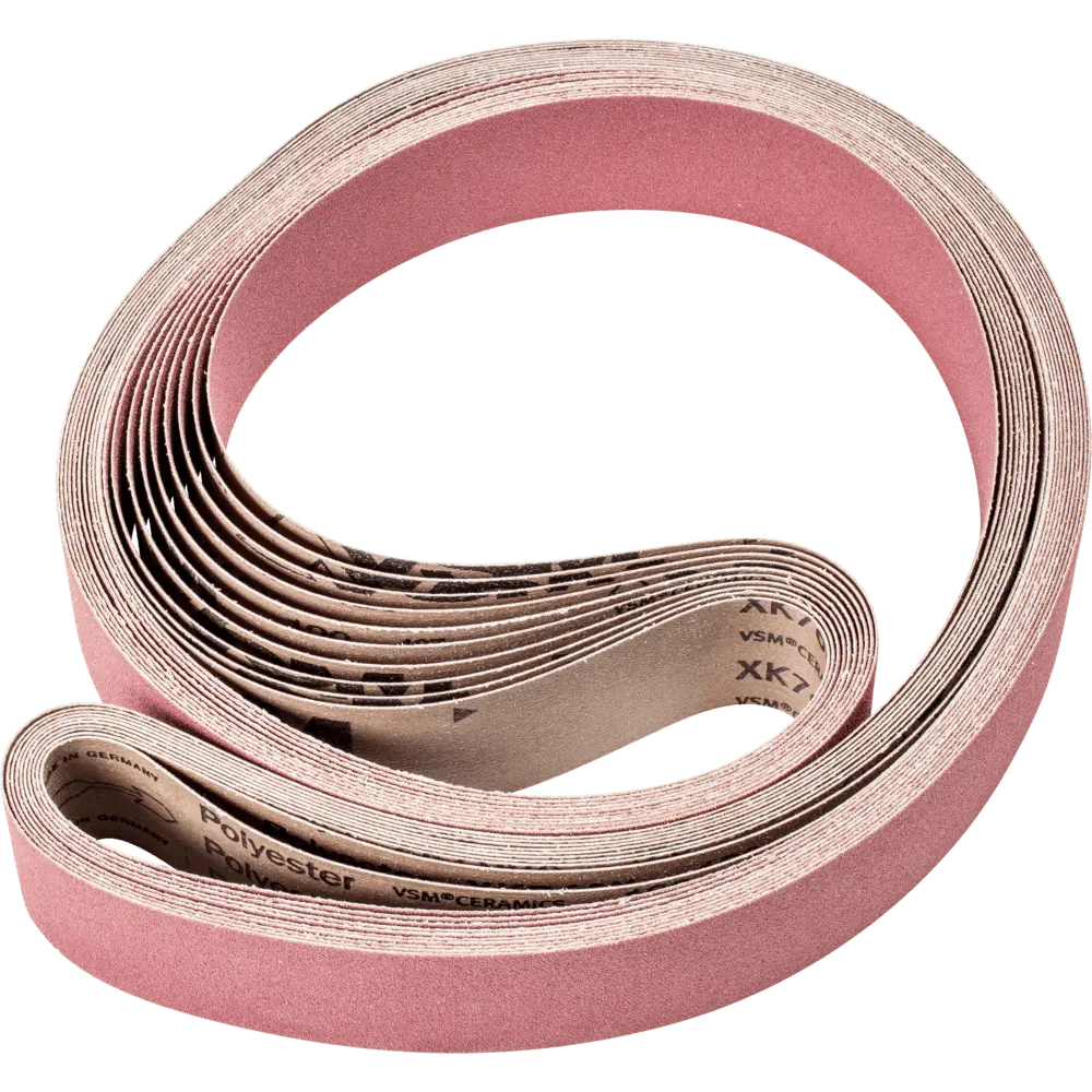 Produktfoto 1 von PFERD TOOLS Keramikkorn Schleifband BA 50x2000mm CO120 höchster Abtrag auf Stahl mit Bandschleifer, 10 Stk.