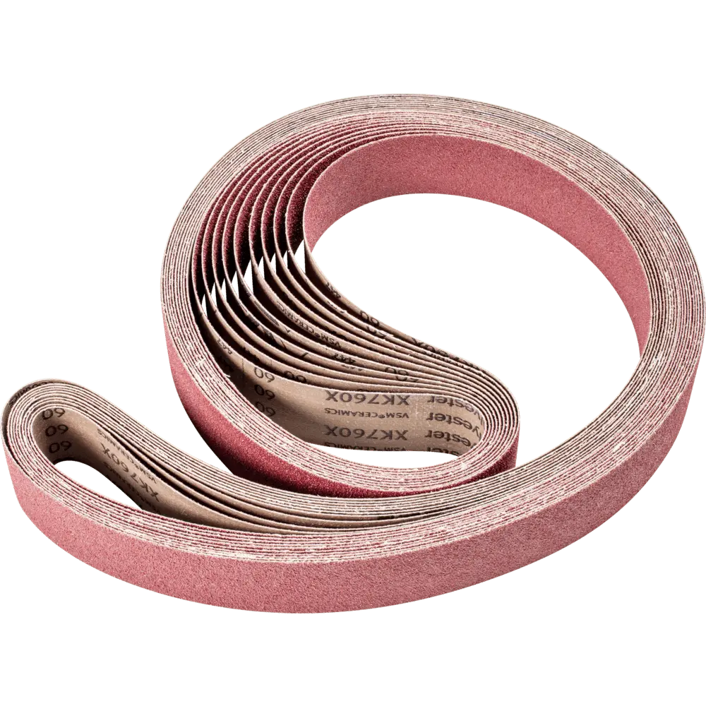 Produktfoto 1 von PFERD TOOLS Keramikkorn Schleifband BA 50x2000mm CO60 höchster Abtrag auf Stahl mit Bandschleifer, 10 Stk.