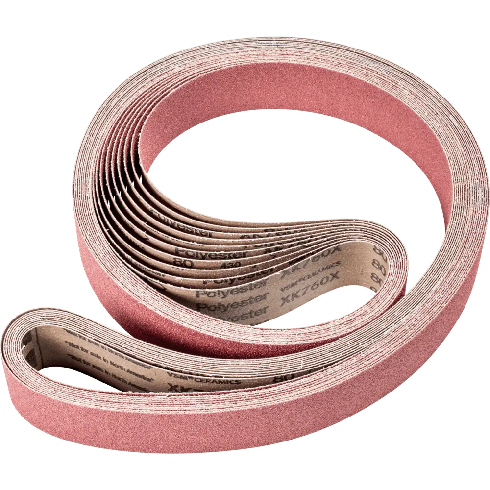 Produktfoto 1 von PFERD TOOLS Keramikkorn Schleifband BA 50x2000mm CO80 höchster Abtrag auf Stahl mit Bandschleifer, 10 Stk.