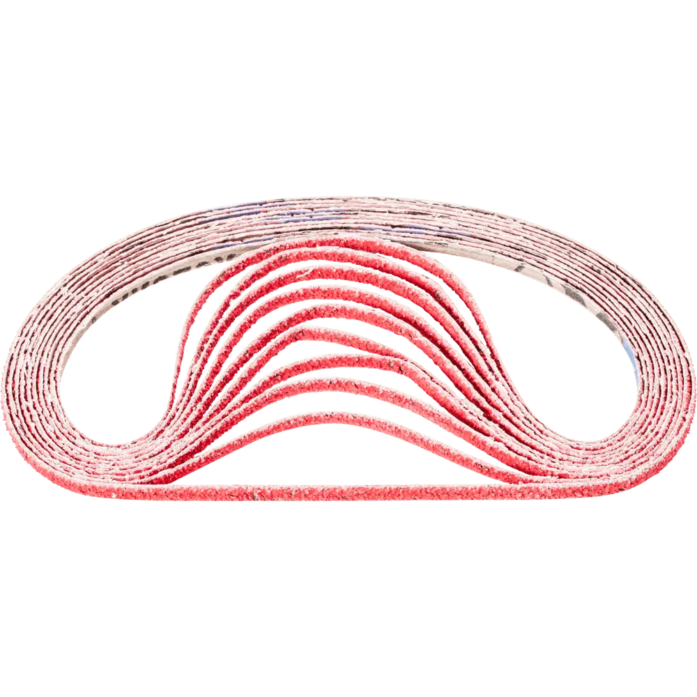 Produktfoto 1 von PFERD TOOLS Keramikkorn Schleifband BA 6x520mm CO-COOL40 für Edelstahl-Schliff mit Bandschleifer, 100 Stk.