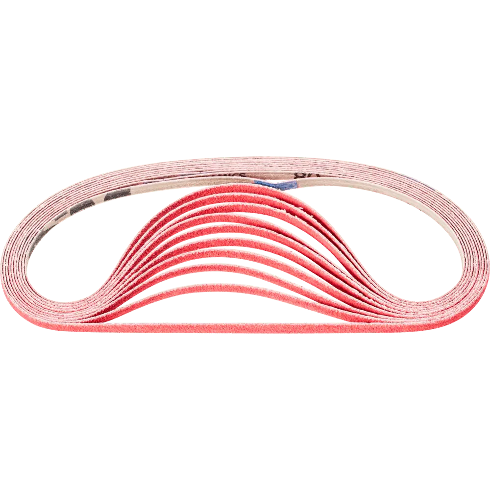 Produktfoto 1 von PFERD TOOLS Keramikkorn Schleifband BA 6x520mm CO-COOL 80 für Edelstahl-Schliff mit Bandschleifer, 100 Stk.