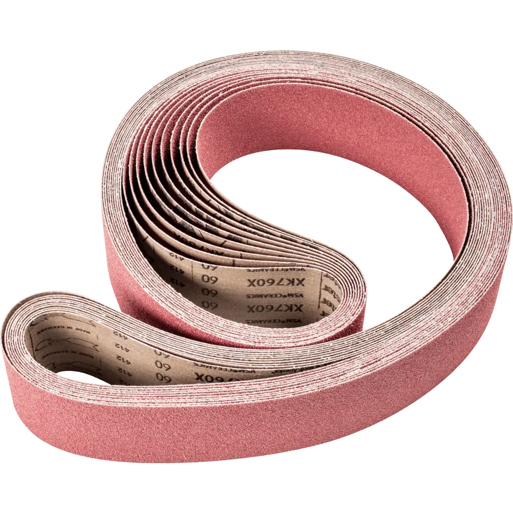 Produktfoto 1 von PFERD TOOLS Keramikkorn Schleifband BA 75x2000mm CO60 höchster Abtrag auf Stahl mit Bandschleifer, 10 Stk.
