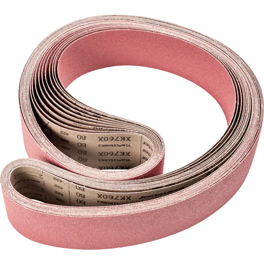 Produktfoto 1 von PFERD TOOLS Keramikkorn Schleifband BA 75x2000mm CO80 höchster Abtrag auf Stahl mit Bandschleifer, 10 Stk.