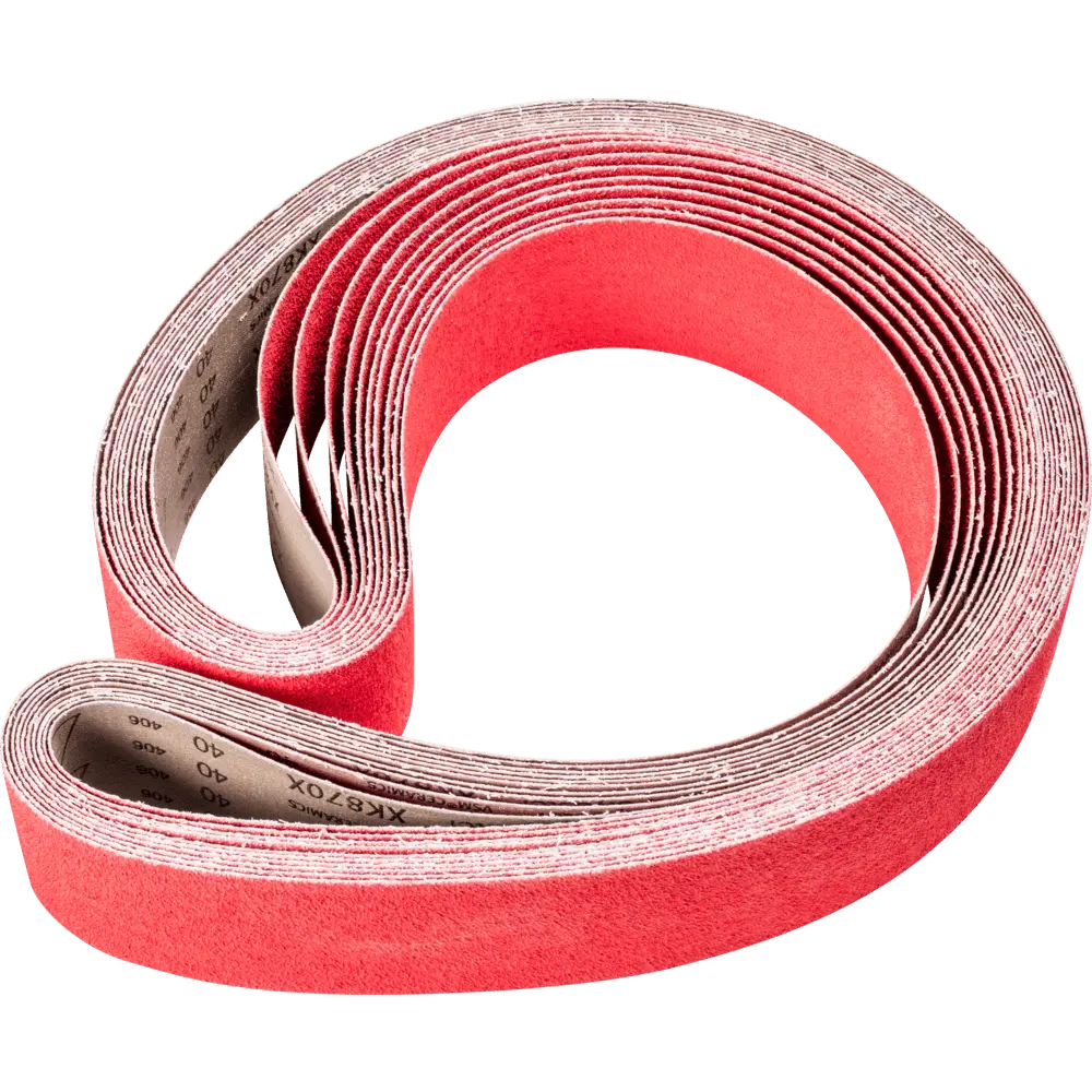 Produktfoto 1 von PFERD TOOLS Keramikkorn Schleifband BA 75x2000mm CO-COOL40 für Edelstahl-Schliff mit Bandschleifer, 10 Stk.