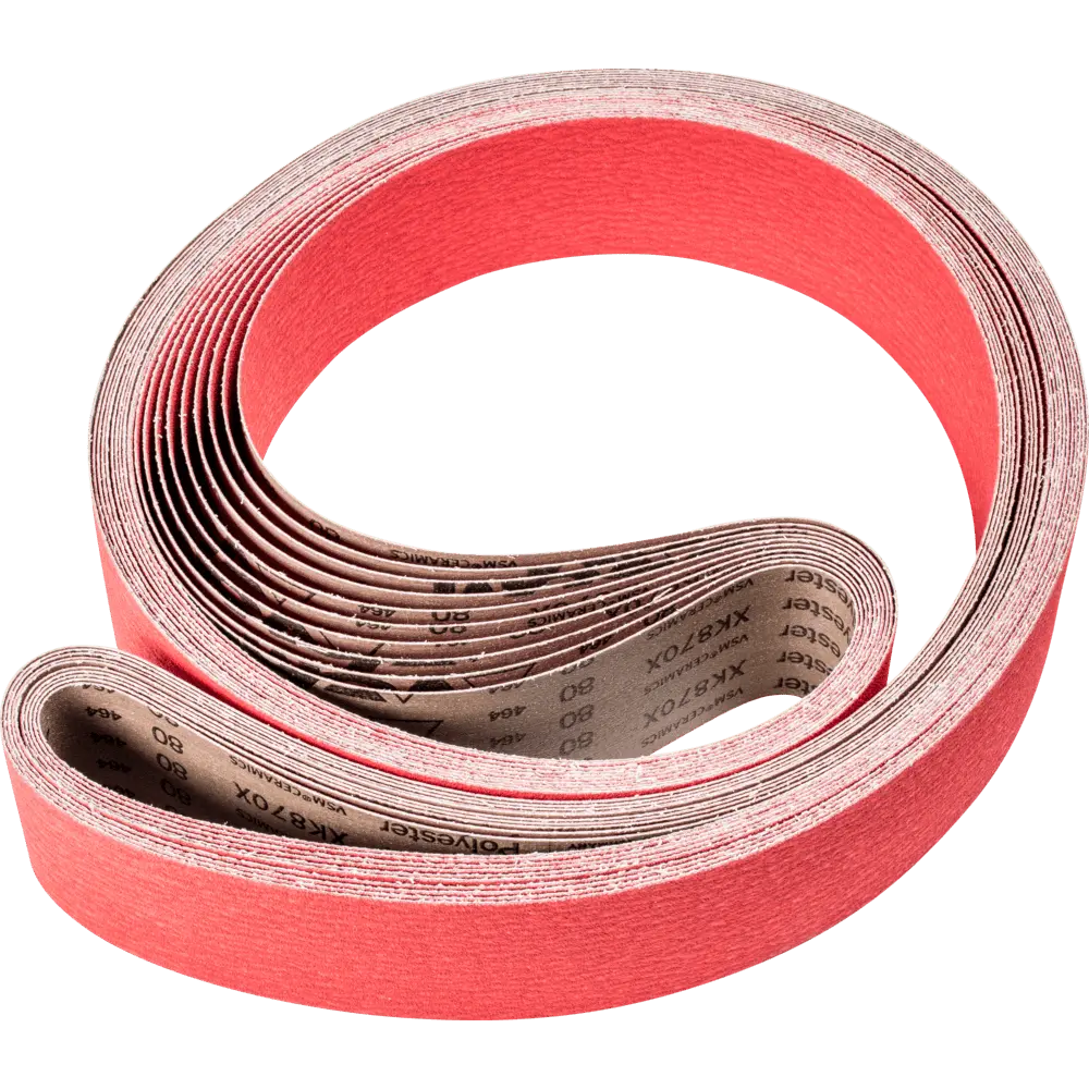 Produktfoto 1 von PFERD TOOLS Keramikkorn Schleifband BA 75x2500mm CO-COOL80 für Edelstahl-Schliff mit Bandschleifer, 10 Stk.