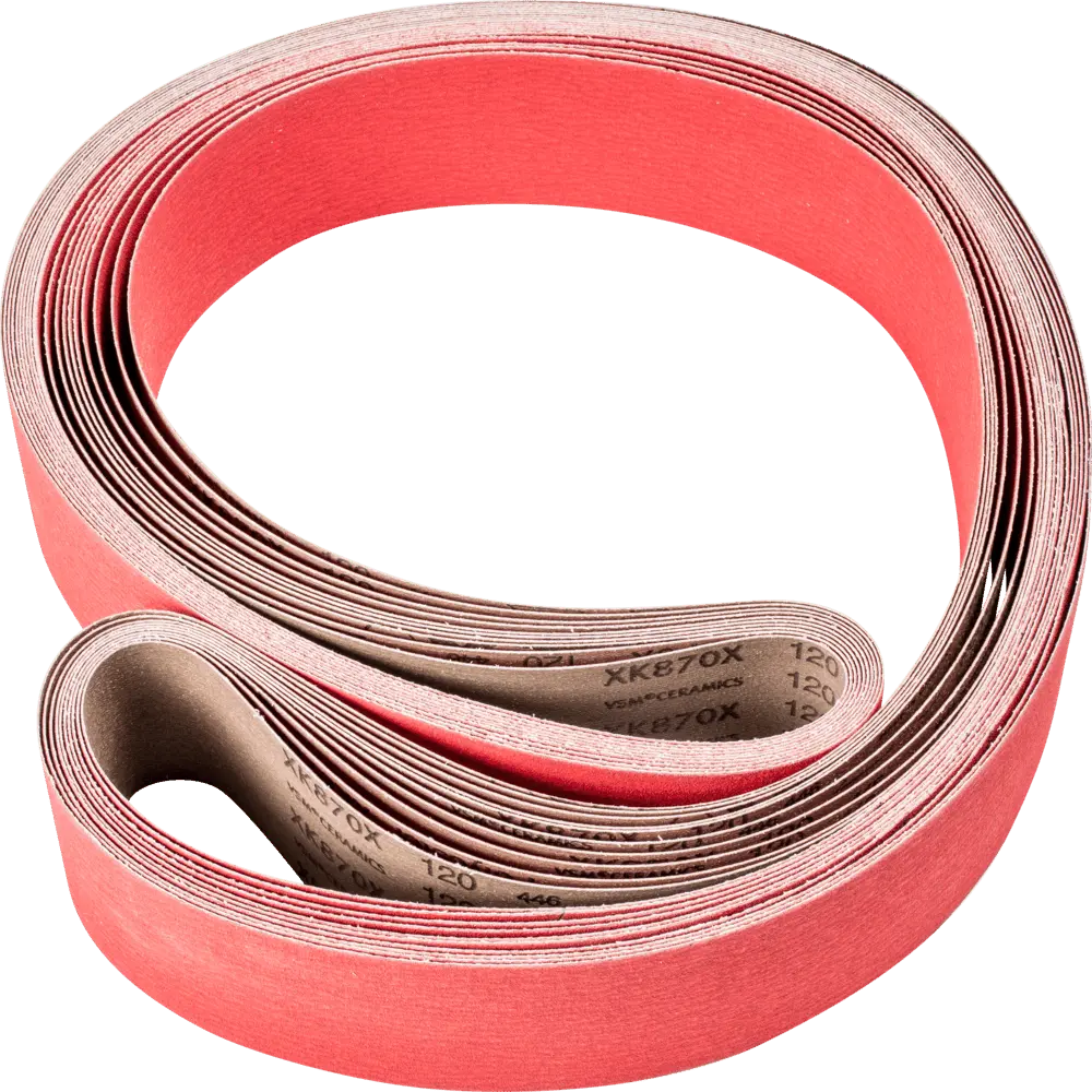 Produktfoto 1 von PFERD TOOLS Keramikkorn Schleifband BA 75x2500mm CO-COOL120 für Edelstahl-Schliff mit Bandschleifer, 10 Stk.