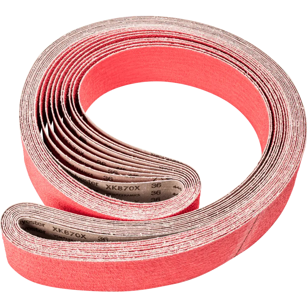 Produktfoto 1 von PFERD TOOLS Keramikkorn Schleifband BA 75x2500mm CO-COOL36 für Edelstahl-Schliff mit Bandschleifer, 10 Stk.