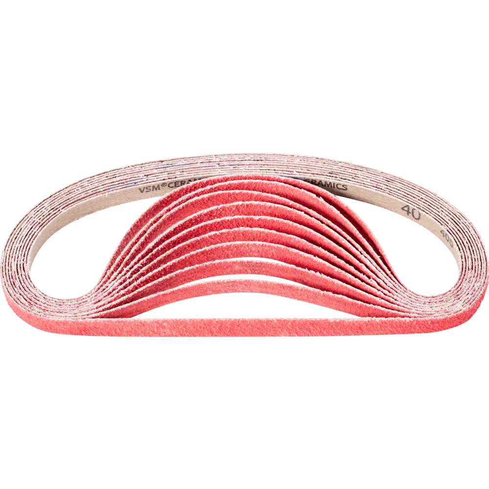 Produktfoto 1 von PFERD TOOLS Keramikkorn Schleifband BA 12x610mm CO-COOL40 für Edelstahl-Schliff mit Bandschleifer (100), 100 Stk.