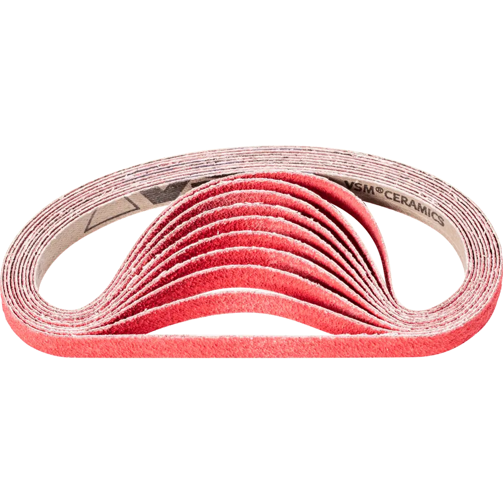 Produktfoto 1 von PFERD TOOLS Keramikkorn Schleifband BA 13x457 mm CO-COOL60 für Edelstahl-Schliff mit Bandschleifer, 100 Stk.