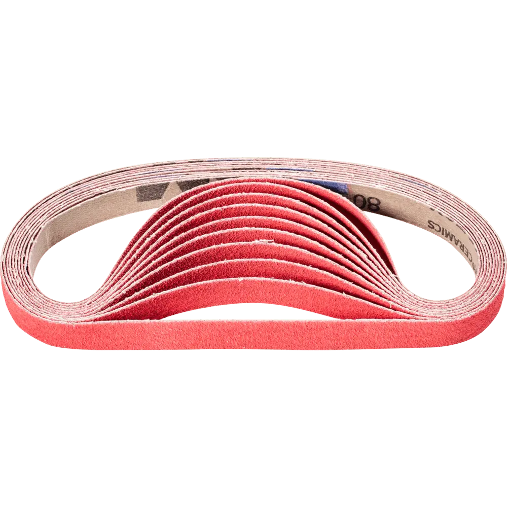 Produktfoto 1 von PFERD TOOLS Keramikkorn Schleifband BA 16x480mm CO-COOL80 für Edelstahl-Schliff mit Bandschleifer, 50 Stk.