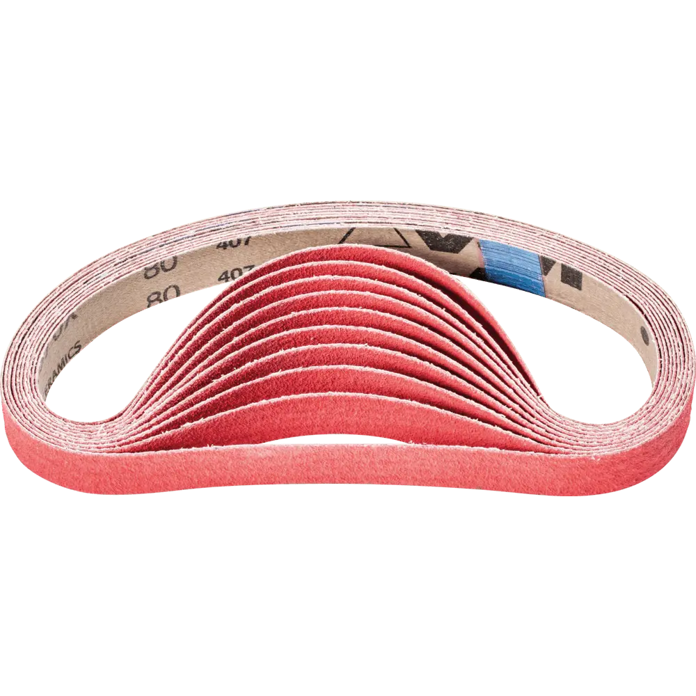 Produktfoto 1 von PFERD TOOLS Keramikkorn Schleifband BA 20x520mm CO-COOL80 für Edelstahl-Schliff mit Bandschleifer, 20 Stk.