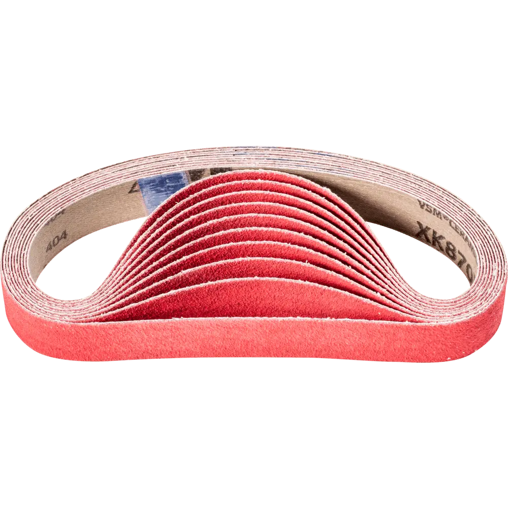 Produktfoto 1 von PFERD TOOLS Keramikkorn Schleifband BA 25x480mm CO-COOL80 für Edelstahl-Schliff mit Bandschleifer, 20 Stk.