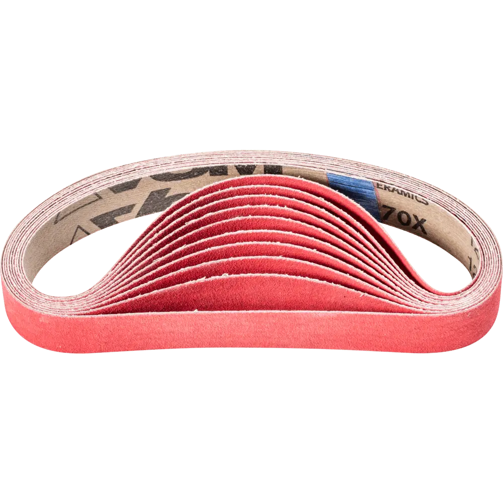 Produktfoto 1 von PFERD TOOLS Keramikkorn Schleifband BA 25x480mm CO-COOL120 für Edelstahl-Schliff mit Bandschleifer, 20 Stk.