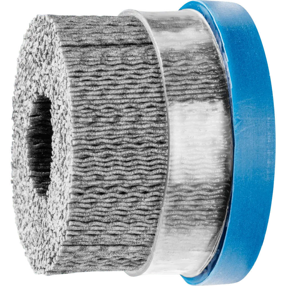 Produktfoto 1 von PFERD TOOLS COMPOSITE Tellerbürste DBUR Ø 76x22,2 mm Bohrung SiC-Filament-Ø 1,10mm Korn 120 stationär
