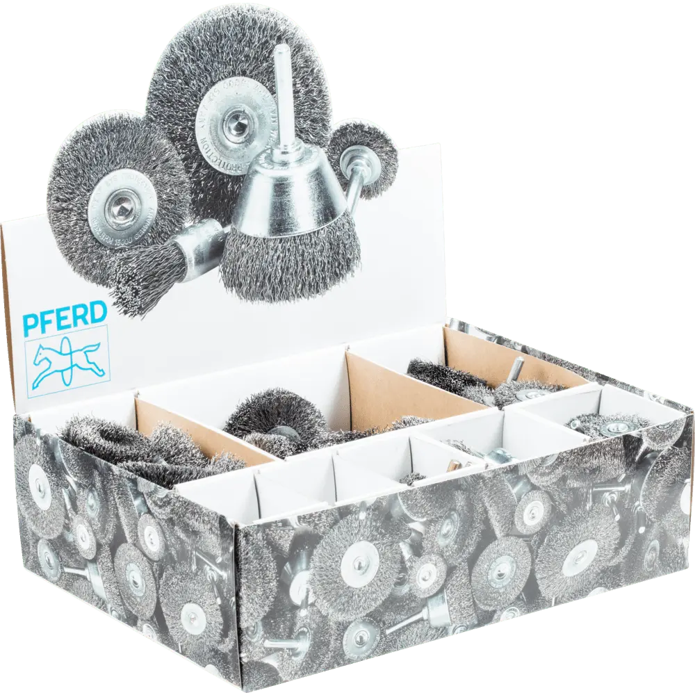 Produktfoto 1 von PFERD TOOLS Bürstenset Groß BSO ungezopft Stahl