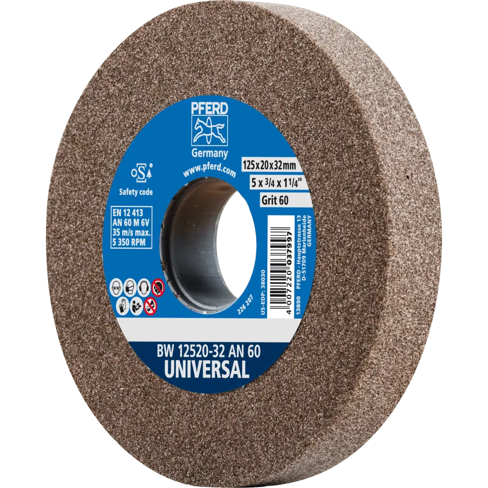 Produktfoto 1 von PFERD TOOLS Schleifbockscheibe Ø 125x20mm Bohrung-Ø 32 mm A60 für universelle Schleifaufgaben