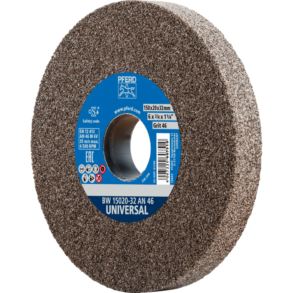 Produktfoto 1 von PFERD TOOLS Schleifbockscheibe Ø 150x20mm Bohrung-Ø 32mm A46 für universelle Schleifaufgaben