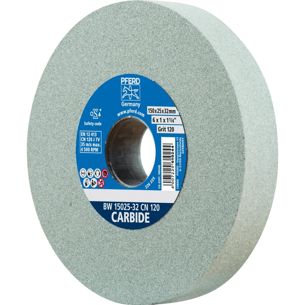 PFERD TOOLS Schleifbockscheibe Ø 150x25 mm Bohrung-Ø 32 mm SiC120 für harte Materialien z.B. Hartmetall