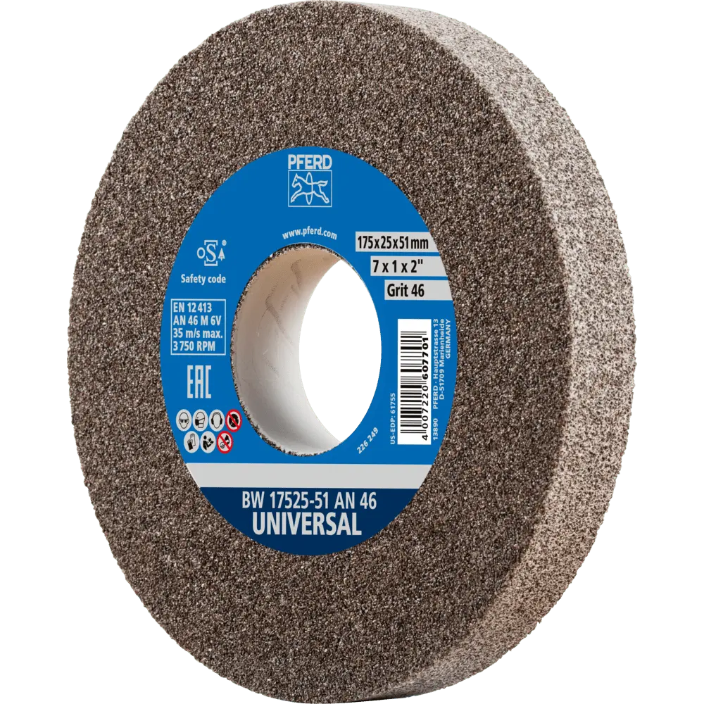 Produktfoto 1 von PFERD TOOLS Schleifbockscheibe Ø 175x25mm Bohrung-Ø 51mm A46 für universelle Schleifaufgaben