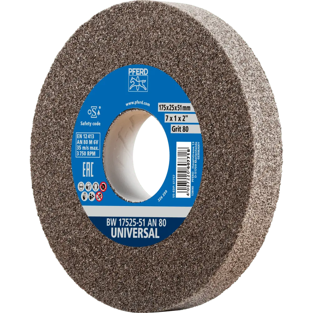 PFERD TOOLS Schleifbockscheibe Ø 175x25mm Bohrung-Ø 51mm A80 für universelle Schleifaufgaben