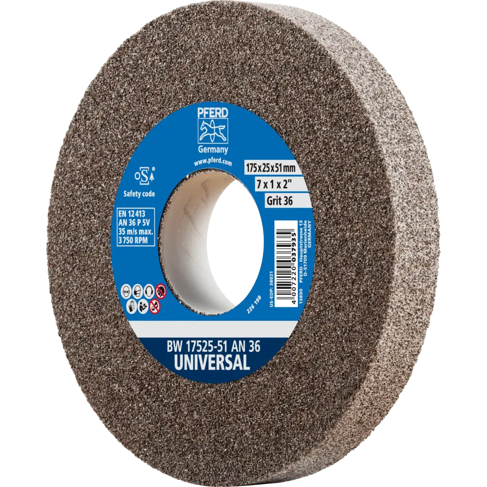 Produktfoto 1 von PFERD TOOLS Schleifbockscheibe Ø 175x25 mm Bohrung-Ø 51 mm A36 für universelle Schleifaufgaben