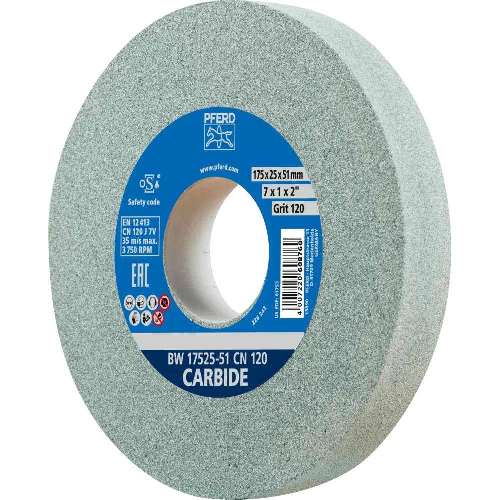 Produktfoto 1 von PFERD TOOLS Schleifbockscheibe Ø 175x25mm Bohrung-Ø 51mm SiC120 für harte Materialien z.B. Hartmetall