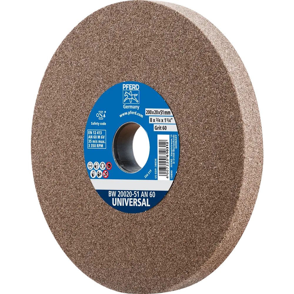 PFERD TOOLS Schleifbockscheibe Ø 200x20mm Bohrung-Ø 51 mm A60 für universelle Schleifaufgaben