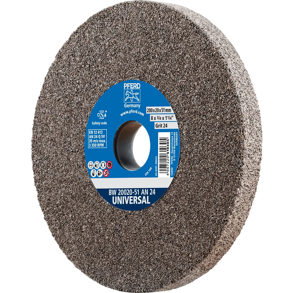 PFERD TOOLS Schleifbockscheibe Ø 200x20mm Bohrung-Ø 51 mm A24 für universelle Schleifaufgaben