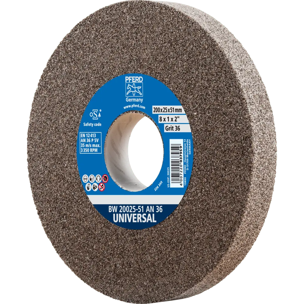 Produktfoto 1 von PFERD TOOLS Schleifbockscheibe Ø 200x25 mm Bohrung-Ø 51 mm A36 für universelle Schleifaufgaben