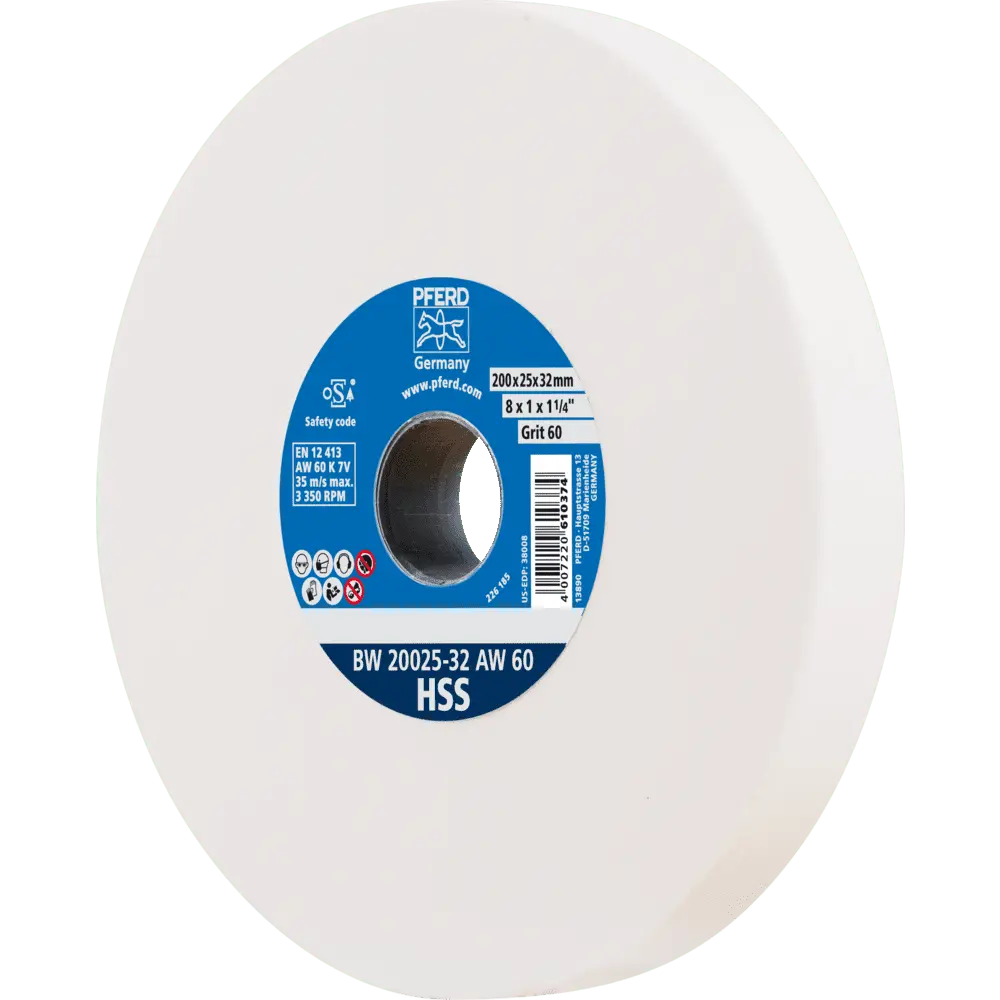 Produktfoto 1 von PFERD TOOLS Schleifbockscheibe Ø 200x25 mm Bohrung-Ø 51 mm A60 zum Schärfen von HSS-Bohrern